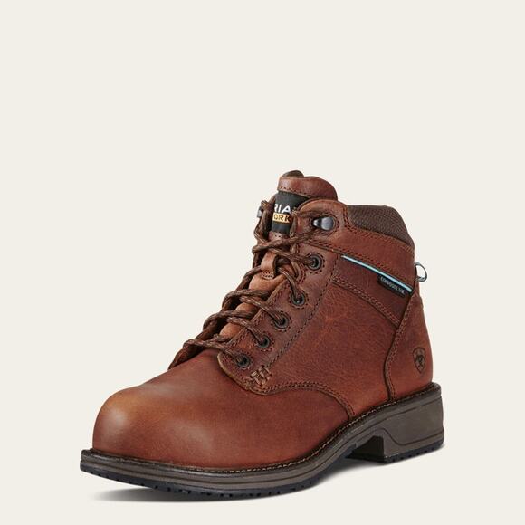 NEW Ariat women's 6.5 Casual Work Mid Lace SD Composite Toe Brown Work Boots - Picture 1 of 14